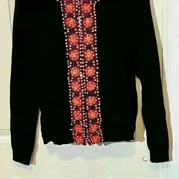 Vintage Victor Costa Womens Floral Beaded Sequin Rayon Cardigan Sweater XS - Picture 10 of 10